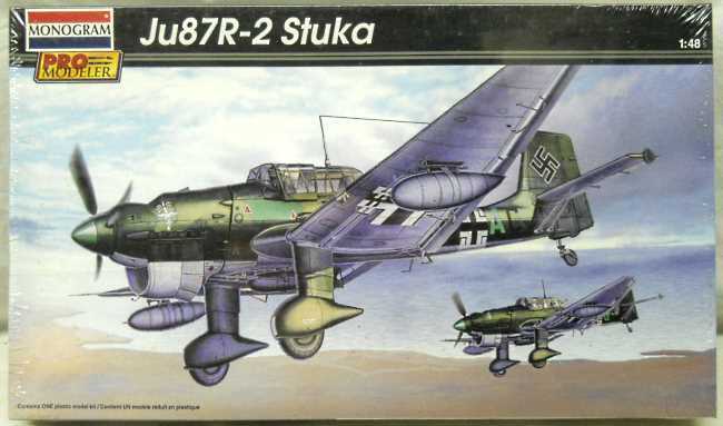 Monogram 1/48 Junkers Ju-87 R-2 Stuka Pro Modeler - Luftwaffe 6/ST.G1 and Stab II/ST.G.2 Both Used In Norway / Balkans / Greece / Mediterranean- (Ju87R2), 85-5975 plastic model kit